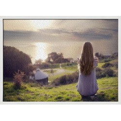 Topný obraz - Sedící dívka a scenérie