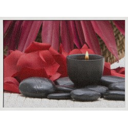 Topný obraz - Lávové kameny a svíčka