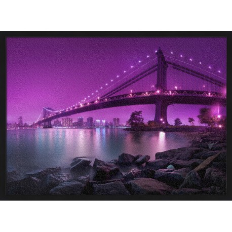 Topný obraz - Most Manhattan - černý rám